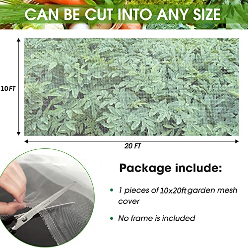Unves 10'x20' Garden Netting, Mosquito Netting Plant Covers Insect Bird