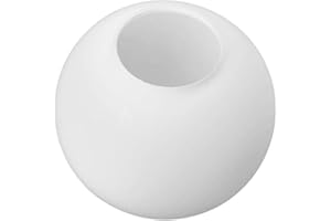5.9" Frosted Glass Globe Lamp Shade – Opal White Replacement with 2.56" Smooth Opening (No Lip) for Pendant Lights – Shade On
