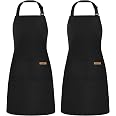 Lenenz 12 Pack Bib Apron, Unisex Aprons Adjustable Waterdrop