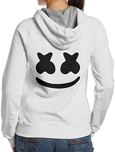 WordTank Women's Cool Marshmello Face Pullover Hoodie Sweatshirt Without Pocket