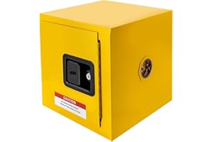 KOXUYIM Hazardous Materials Storage Cabinet, Industry 13"Hx13"Wx13"D Safety Cabinet suit for 2 Gallon F﻿lammable Liquid Storage Cabinet, Manual-Close Space Saver Fireproof Cabinet