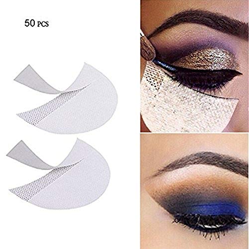 Luckygoo 50 Pcs Eyeshadow stencils Pad for Lash Enhancers & Primers Eyeshadow Shield Professional Lint Free Under Eye Eyeshadow Gel Pad Patches For Eyelash Extensions/Lip lashes mat