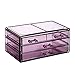 Ikee Design Purple Jewelry & Cosmetic Storage Display Boxes Two Pieces Set, Purple Cosmetic Jewelry Organizer Makeup Holder, Purple Cosmetic Holder Stand