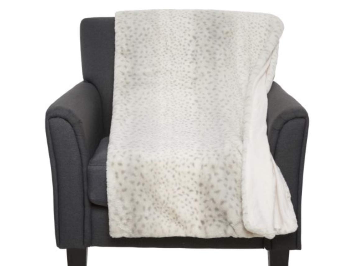 Unique Faux Fur Throw by Cynthia Rowley, Ultra Soft Plush Blanket in