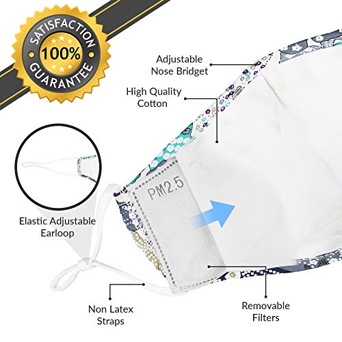 Anti Dust Face Mouth Cover Mask Respirator - Dustproof Anti-bacterial Washable - Reusable masks Respirator Comfy - Cotton Germ Protective Breath Healthy Safety Warm Windproof Mask (Blue-Mix1) - Thumbnail 2