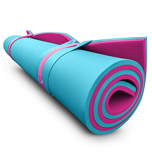 Popsport Floating Water Mat Series Floating Foam Pad Water Recreation and Relaxing in Pool/Beach/Lake Water Floating Mat with DIY Head Pillow for Adults and Kids (Pink&Blue, 12X6FT)