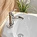 BWE Waterfall Bathroom Faucet Brushed Nickel Single Hole Single Handle Deck Mount Centerset Vanity Sink RV Antique Faucets with Water Supply Lines Commercial Toilet Trough Lavatory Basin Mixer Tap