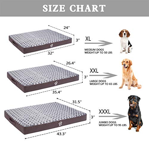 FAREYY Orthopedic EggCrate Foam Dog Bed for Medium Large Dogs Up to 50