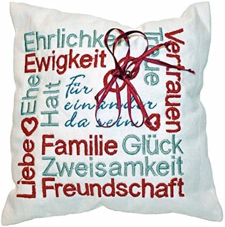 Ring cushion with embroidery - wedding