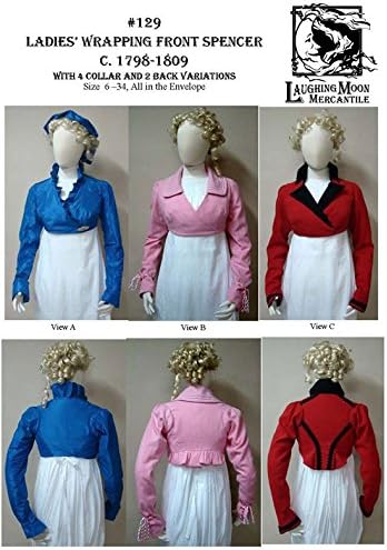 Ladies Wrapping Front Spencer Jacket c.1798-1809 Sewing Pattern #129 (Pattern Only)