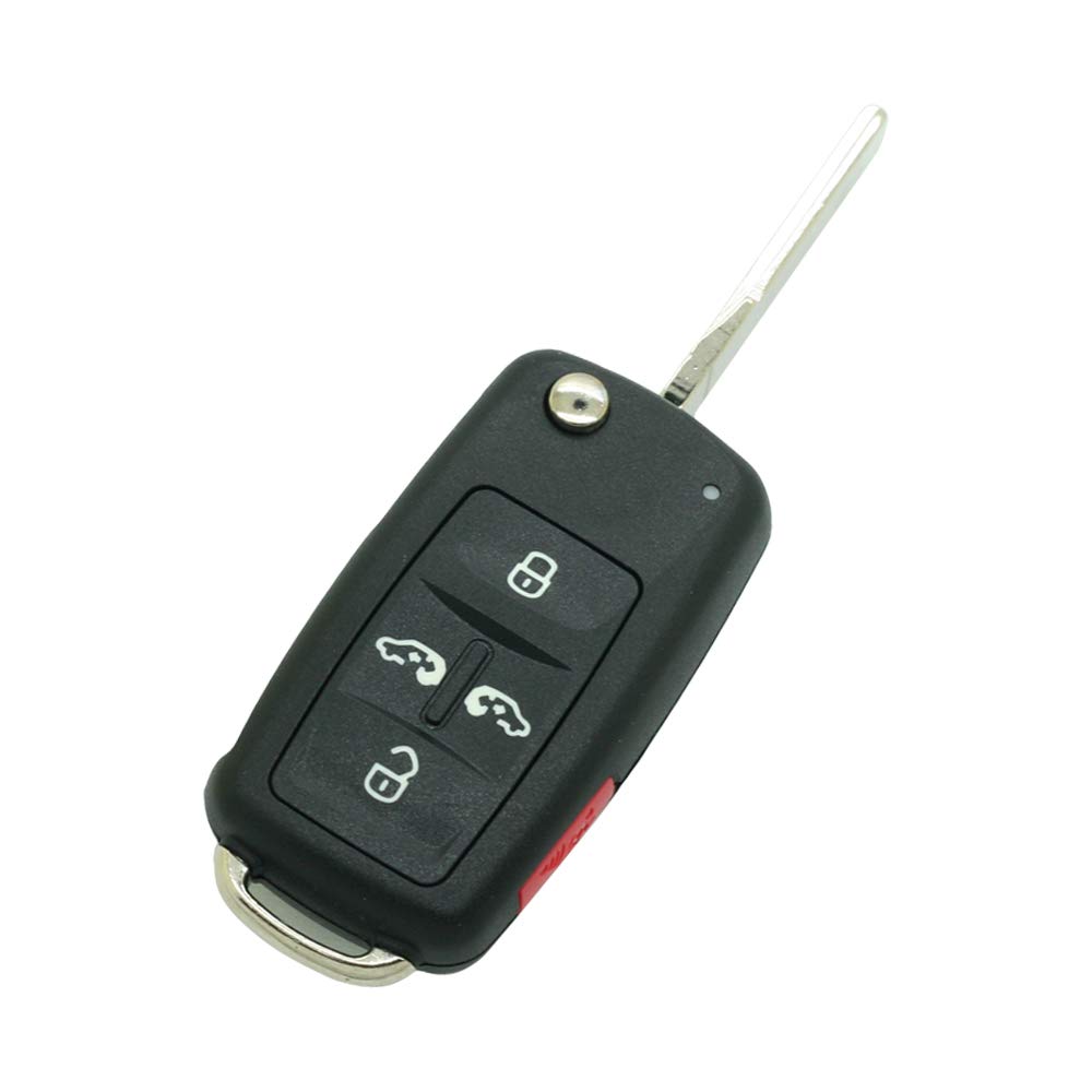 BROVACS Replacement Key Shell Compatible with VW VOLKSWAGEN 5 Button Keyless Entry Remote Flip Key Case Fob 4+1 BTN SS826G