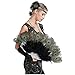 JaosWish Peacock Black Feather Dance Fan Decorative Vintage Flapper Accessories for Roaring 20s Gatsby Party Prom