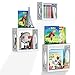 brightmaison Childrens Square Cube Wall Shelves – Varying Sizes 3 Set Shelf – Nursery Room Wall Mount White Floating Wood Box Display Kids Favorite Books, Photos, and More