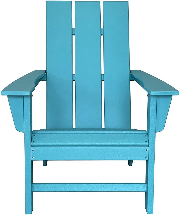 POLYKOM Adirondack Chair Plastic Lounge Outdoor for Patio Porch Backyard Lawn Furniture Chairs with Weather Resistant (Aruba Blue): Kitchen & Dining