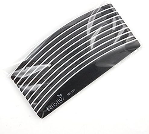 10 PCS Professional BLACK HALF MOON nail file EB-179/55 (Grit #80/100)