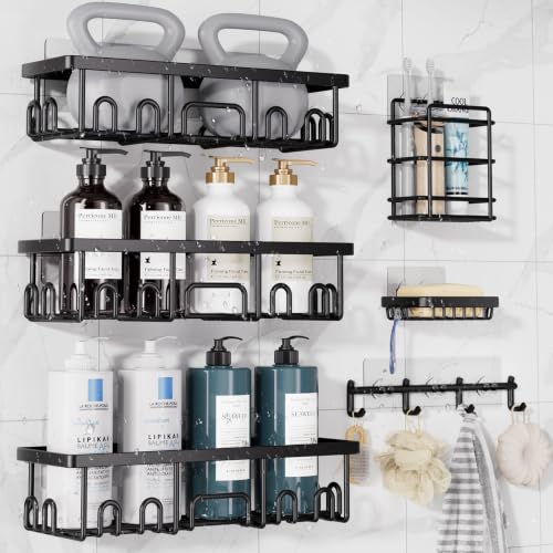 Veken Shower Caddy Hooks Bathroom Organizers &