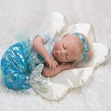 Paradise Galleries Mystic Mermaid Doll, 23 inches Head to Tail, Reborn Baby Girl, Blonde Mohair & Actual Tail w/ Doll Armature, 4-Piece Set