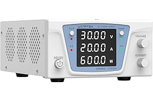 NANKADF DC Power Supply Variable, 30V 20A Bench Power Supply, high Power with 4-Digit LED Display, Adjustable Switching Power Supply with Encoder Adjustment knob, OCP Switch, Output Enable/disable Button