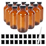 8 oz Glass Boston Bottles with Poly Cone Cap,Chalk