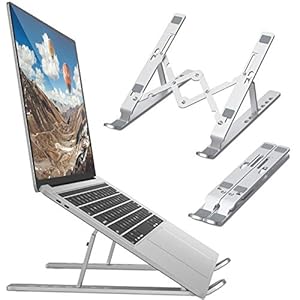 Laptop-StandUniversal-Ventilated-Desktop-Laptop-Holder-Portable-Foldable-Laptop-Riser-with-7-Angles-HeightAdjustment-Non-Slip-Aluminum-Laptop-Mount-Compatible-with-LaptopPhoneTabletKindle Laptop Stand,Universal Ventilated Desktop Laptop Holder, Portable Foldable Laptop Riser with 7 Angles Height,Adjustment…