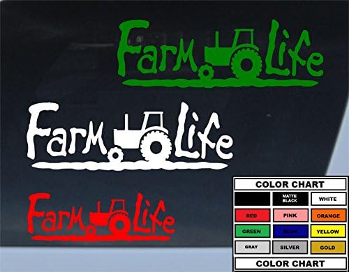 GET 3 Farm Life decals, 7, 7, and 5 Inches, 11 color choices USA seller