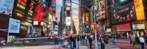 AT6047 New York City Travel Cityscape Panorama Poster Print Your Own Canvas 24x72 Inch +2"Border