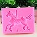 3D Carousel Horse Mould Silicone Fondant Cake Molds Kitchen Cake Decorating Baking Tools Candy Clay Gumpaste Chocolate Moulds