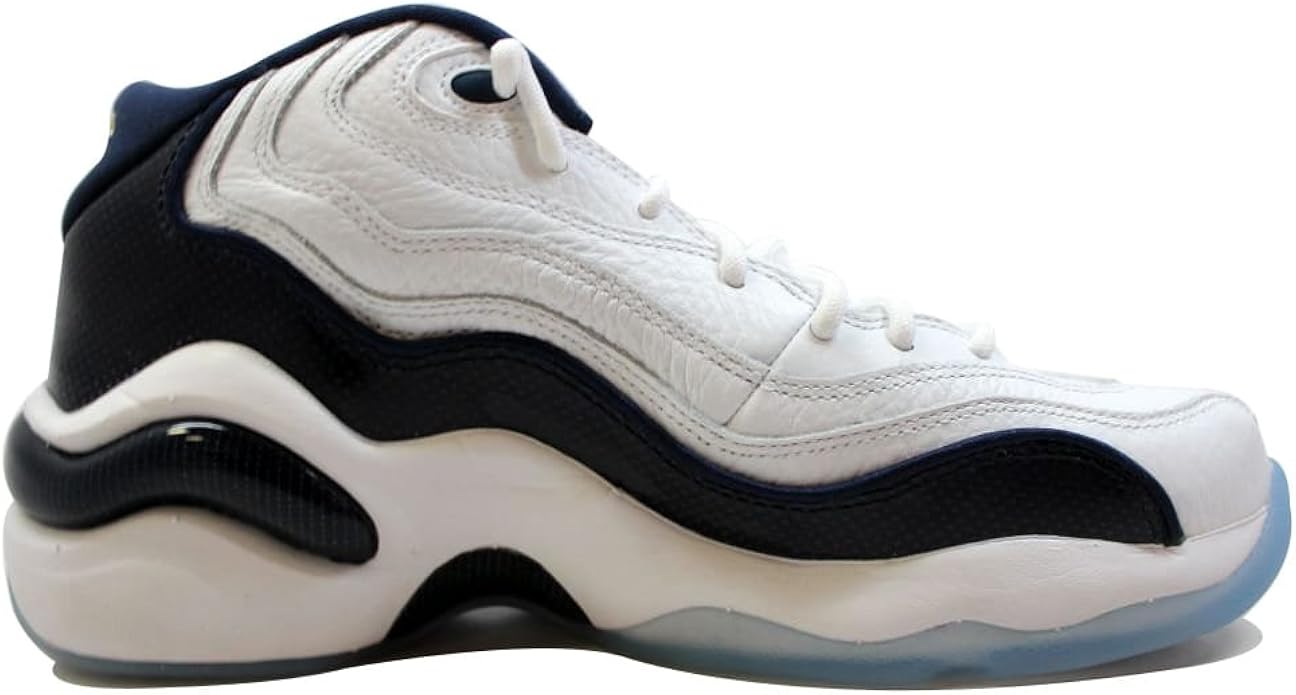 Amazon Com Nike Air Zoom Flight 96 Mens Basketball Shoes 4491 103 9 5 White Midnight Navy Metallic Gold White Shoes