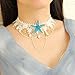 Bodermincer Summer Beach Style Bohemia Wedding Flower Head Wreath for Woman Party Mermaid Sea Star Starfish Decorations Charm Hairbands Mermaid Hair Accessories Mermaid Costume (Starfish Necklace)