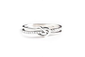 STORYJEWELLERY 925 Sterling Silver Two Tone Knot Ring, Gold and Silver Mixed Metal Rings for Women, Friendship Gifts for Women