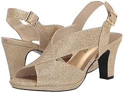 Easy Street Women's Christy Heeled Sandal, Gold