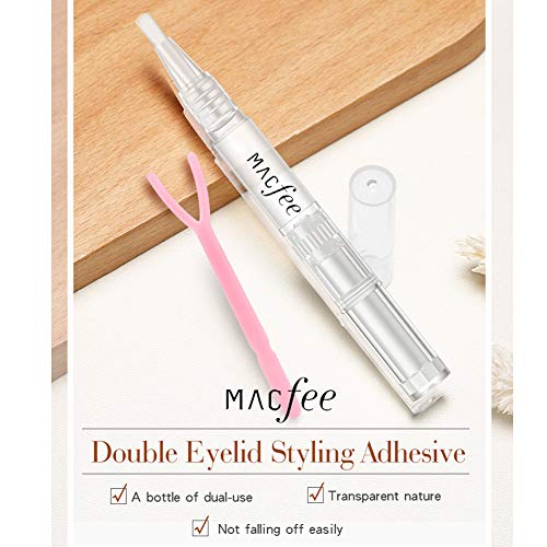 yiitay Double Eyelid Glue False Eyelashes Glue Eyelid Tape Glue with Y Stick - Lasting Transparent Eyelid Lift Styling Shaping Tools - Big eyes Makeup Accessories Tool
