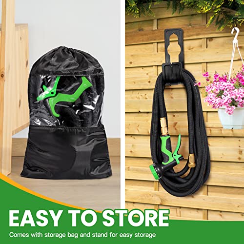 Flexibler Gartenschlauch 15M 50FT Wasserschlauch mit Doppelter Latexkern 9 Muster Sprühdüse Starke Schlauch für Garten, Rasen, Pet Dusche