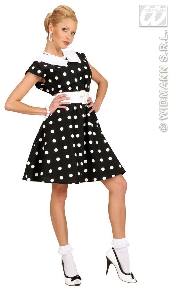 Ladies 50s Lady - Black Costume Medium UK 10-12 for Grease 50s Rock N Roll Fancy Dress โ image 1