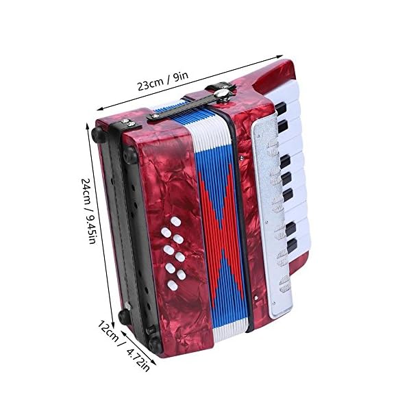 Children Accordion, Mini 17-Key 8 Bass Piano Accordion for Kids Children Amateur Beginner(Red) Accordion For Beginners… - Image 6