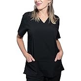MISS POPULAR Women's Scrub Short Sleeve T-Shirt with Pocket Tops for Medical, Nurses, Doctors