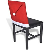 Set Di 6 Coprisedia Natalizi Con Cappello Di Babbo Natale, Federe Per Sedie Decorazioni Per Sala Da Pranzo