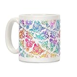 LookHUMAN Floral Penis Rainbow White 11 Ounce Ceramic Coffee Mug
