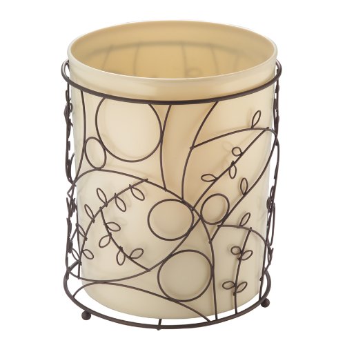 InterDesign Twigz Wastebasket Trash Can - Vanilla/Bronze