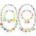 Bememo 6 Sets of Princess Necklace Bracelet Play Jewelry Costume Necklaces Dress up Jewelry