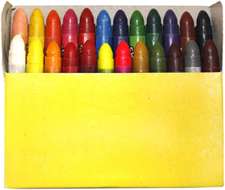 24 Pieces Assorted 80 mm Wax Crayon Set For Kids | Developing A Pencil Grip - Non Toxic, Soft Vibrant Color Crayons For Kids | Perfect For Drawing, Coloring & Painting - Gift Set For Kids | Age 2-4 : Office Products