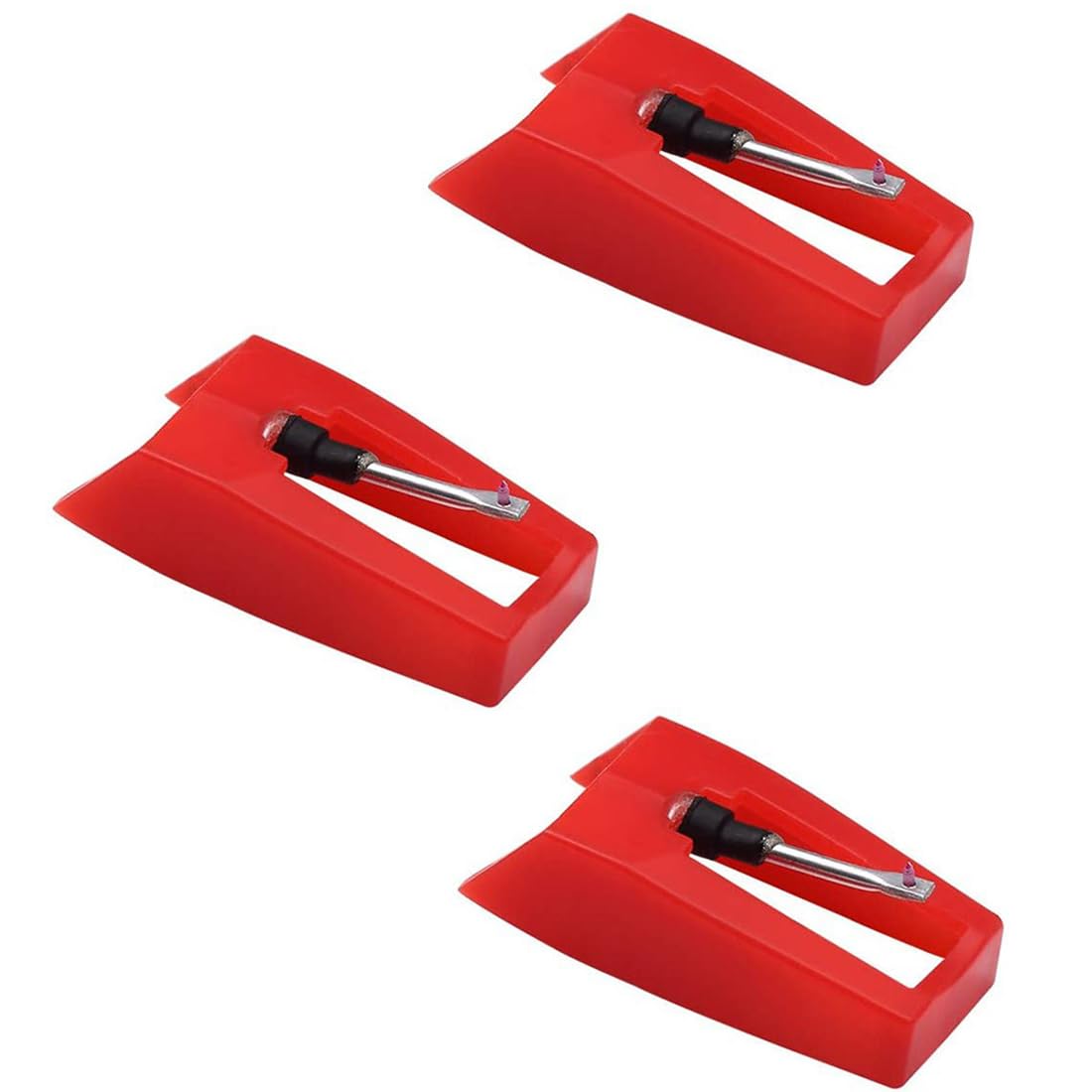 ZKSXOA 3 PCS Record Player Needles, Ruby Tip Turntables Stylus, Stylus Needle Record Player Turntable Replacement Needle for Vinyl Record Player Phonograph