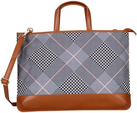 Fizza Women's Double Handle PU Messenger Bag Handbag Briefcase - 4 liters Capacity | 15.5 inches & 14 Inches