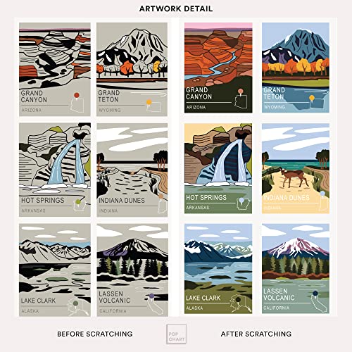 Pop Chart National Parks Of The United States ScratchOff Map 12" X