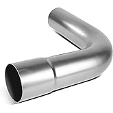 DNA MOTORING ZTL-PP-25-90-RAW 90 Degree Bend Tube DIY Custom Mandrel Exhaust Tubing, 2.5" OD, Mild Steel,Universal Fit