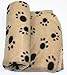 Fleece Pet Soft Blanket Paw Print 27 x 23 inch Lovely Puppy Dog Cat Cozy Mat Animal Bed Cover Pad Throw (Beige with Black Paw)