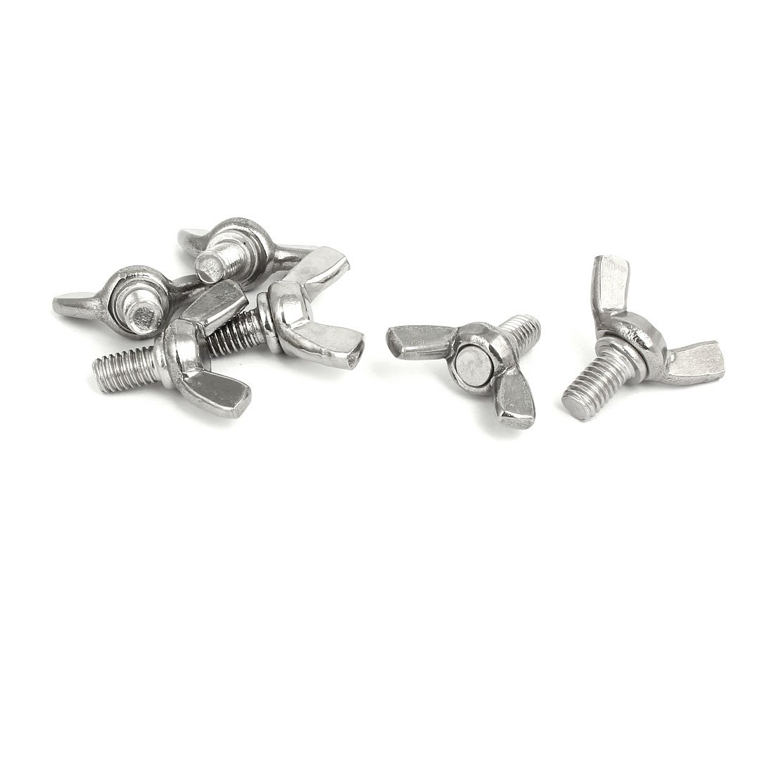 Sourcingmap M6x10mm 304 Stainless Steel Wing Butterfly Screw Bolts Fasteners 6pcs