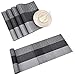Famibay PVC Table Place Mats and Table Runner - Heat Insulation PVC Placemats Stain-Resistant Woven Vinyl Table Mats for Kitchen (Set of 4 and Table Runner, Black)