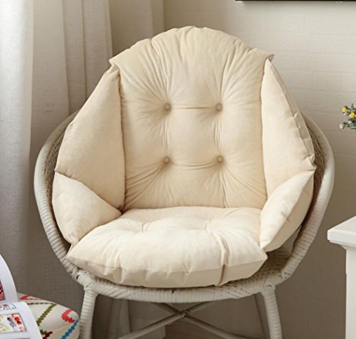 Dining chairs plush mattresses rattan chairs thick warm cushion office back support cushion cushion all-in-One PC seat cushion 48*52cm, m White