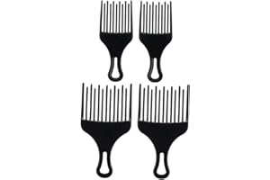 HONITANO 4pcs Wide Tooth Hair Pick Comb for Afro Curly Hair Detangling Styling Anti-static Plastic Material
